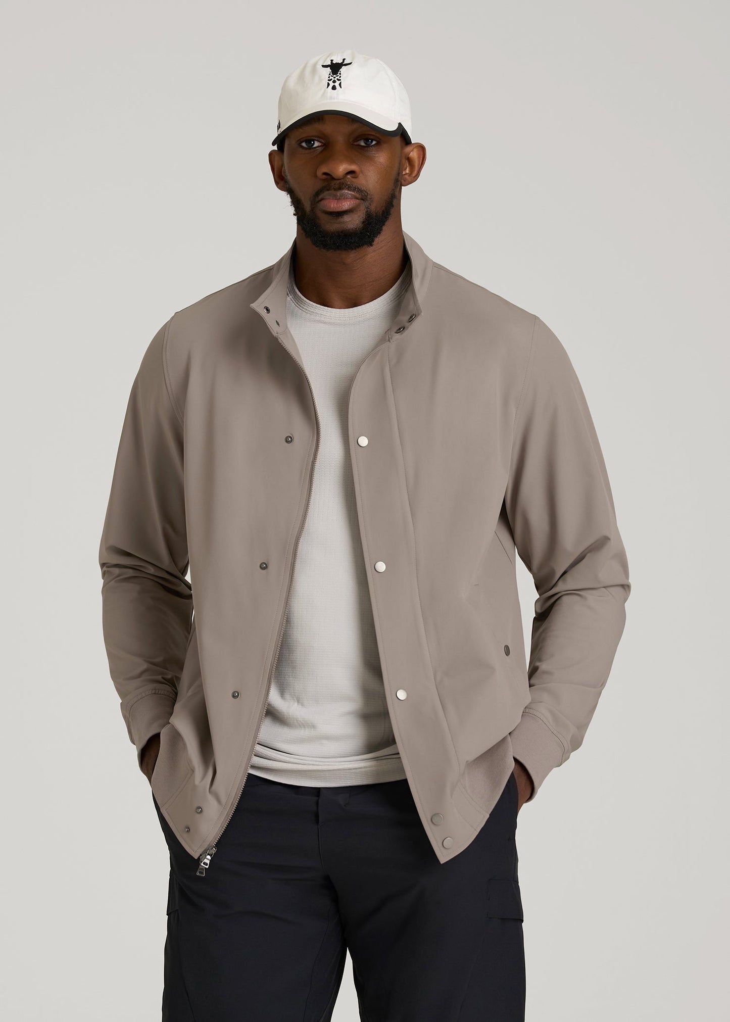 American Tall Men Motion Bomber Jacket for Tall Men in Portobello