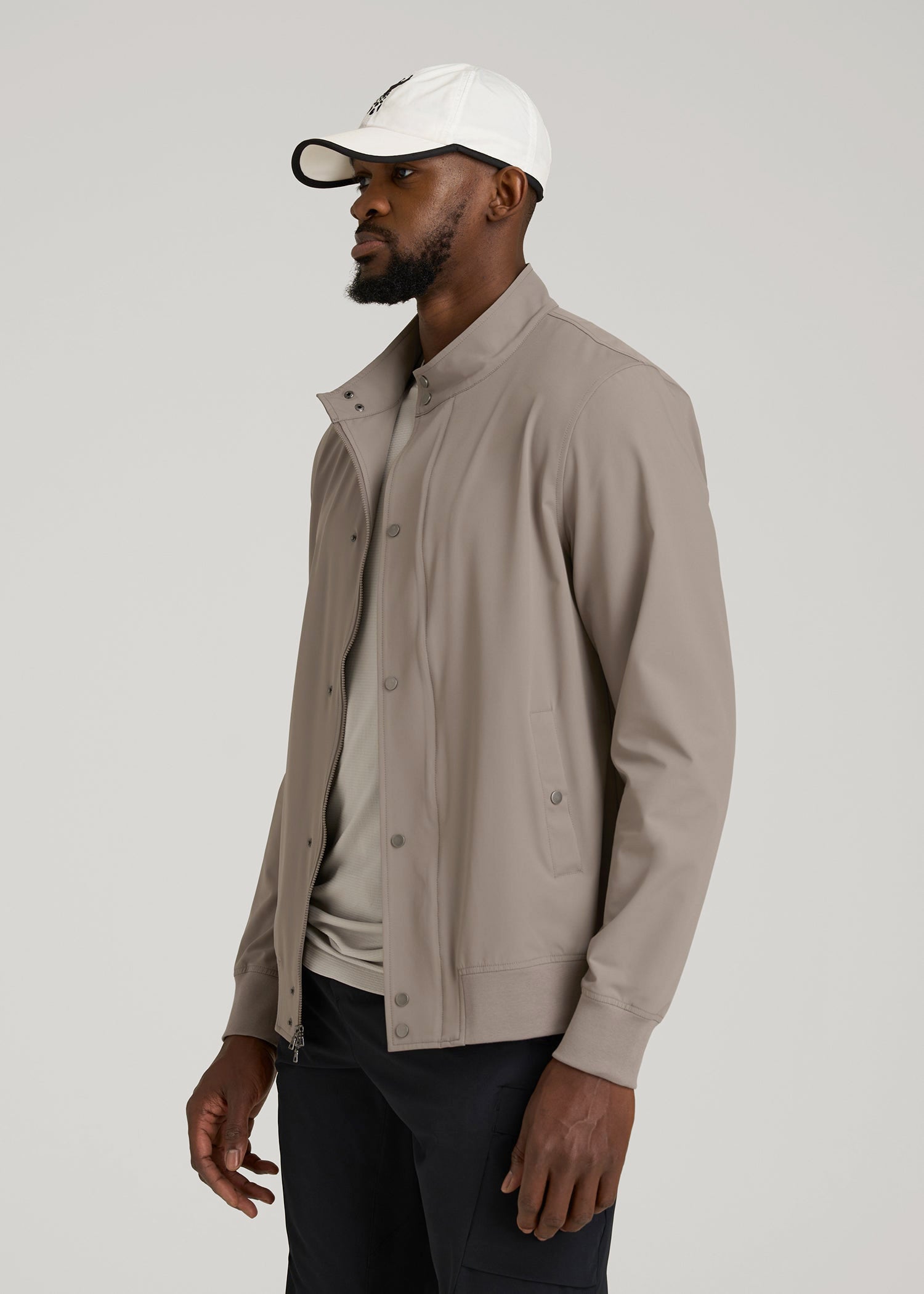 American Tall Men Motion Bomber Jacket for Tall Men in Portobello