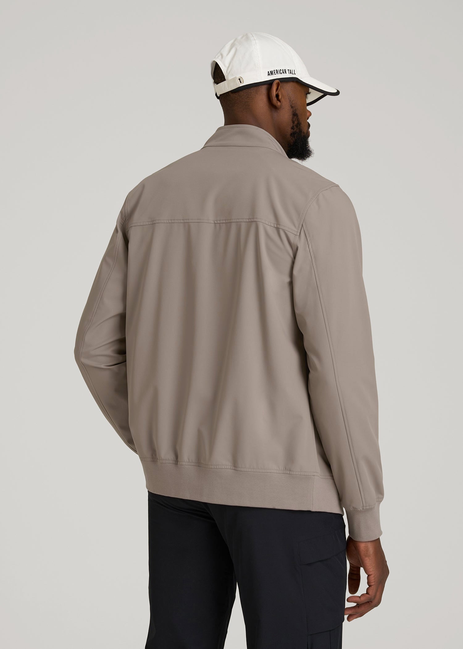 American Tall Men Motion Bomber Jacket for Tall Men in Portobello