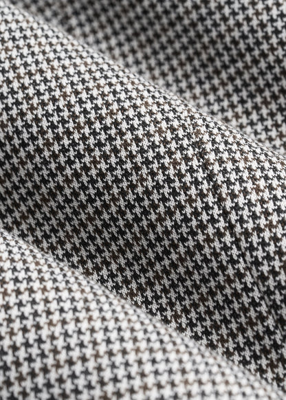 American Tall Men Hooded Bib Blazer for Tall Men in Chocolate and Black Houndstooth