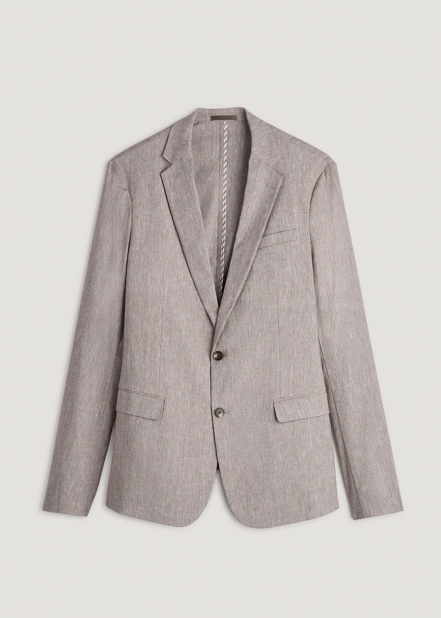 American Tall Men Stretch Linen Blazer for Tall Men in Brown Linen