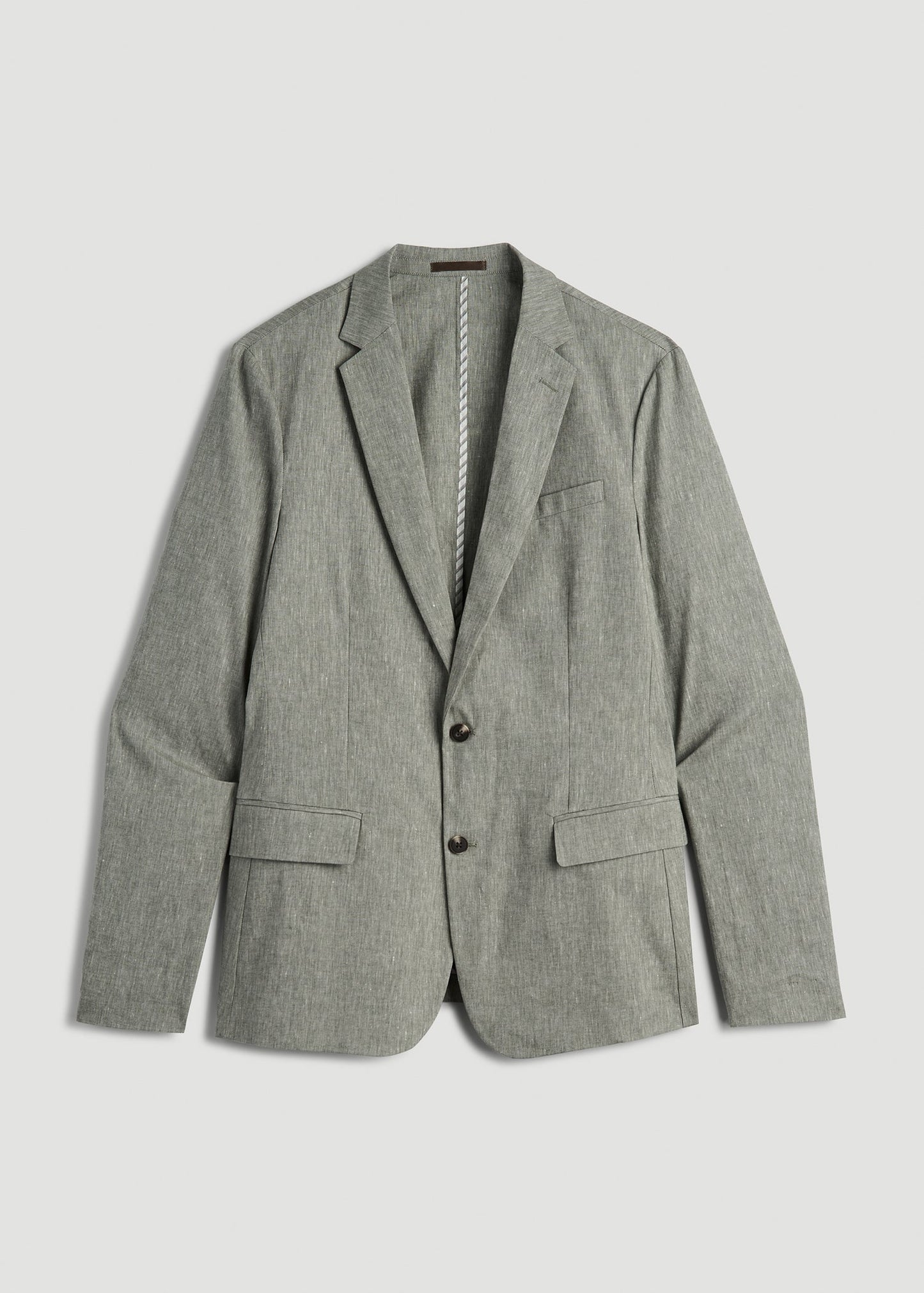 American Tall Men Stretch Linen Blazer for Tall Men in Climbing Ivy Linen