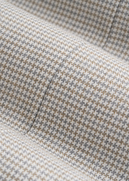 American Tall Men Core Blazer for Tall Men in Beige and Grey Houndstooth
