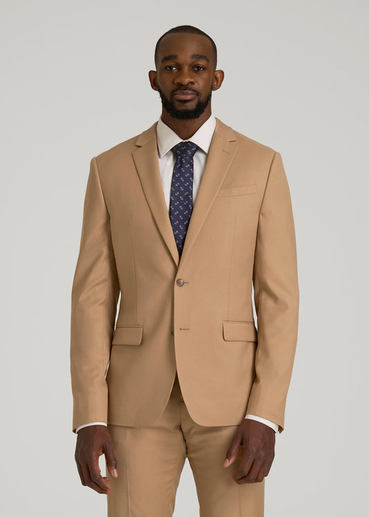 American Tall Men Suit Jacket for Tall Men in Tannin