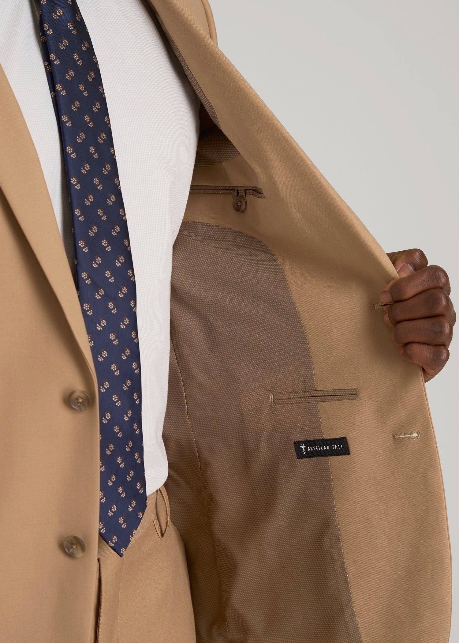 American Tall Men Suit Jacket for Tall Men in Tannin
