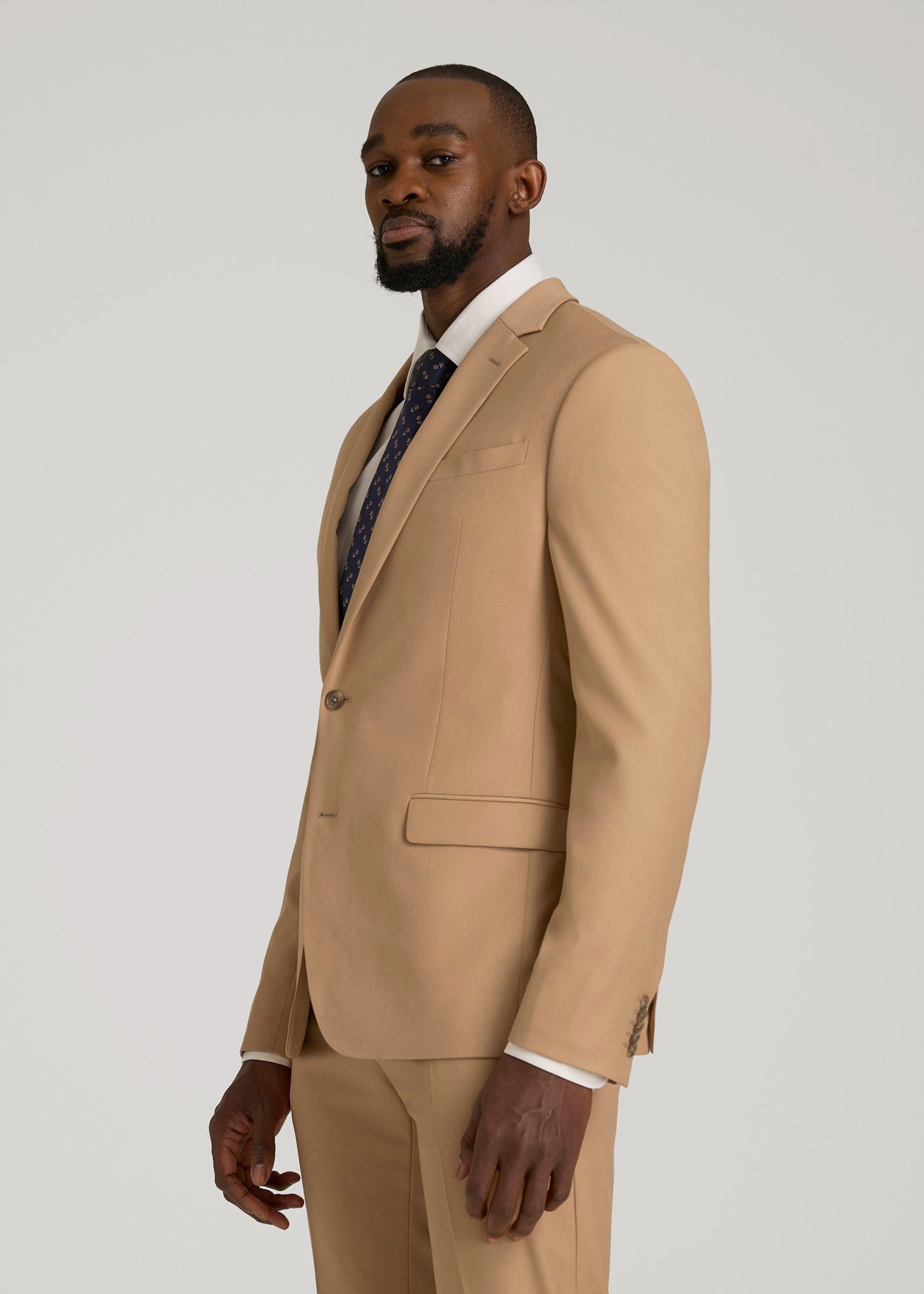 American Tall Men Suit Jacket for Tall Men in Tannin