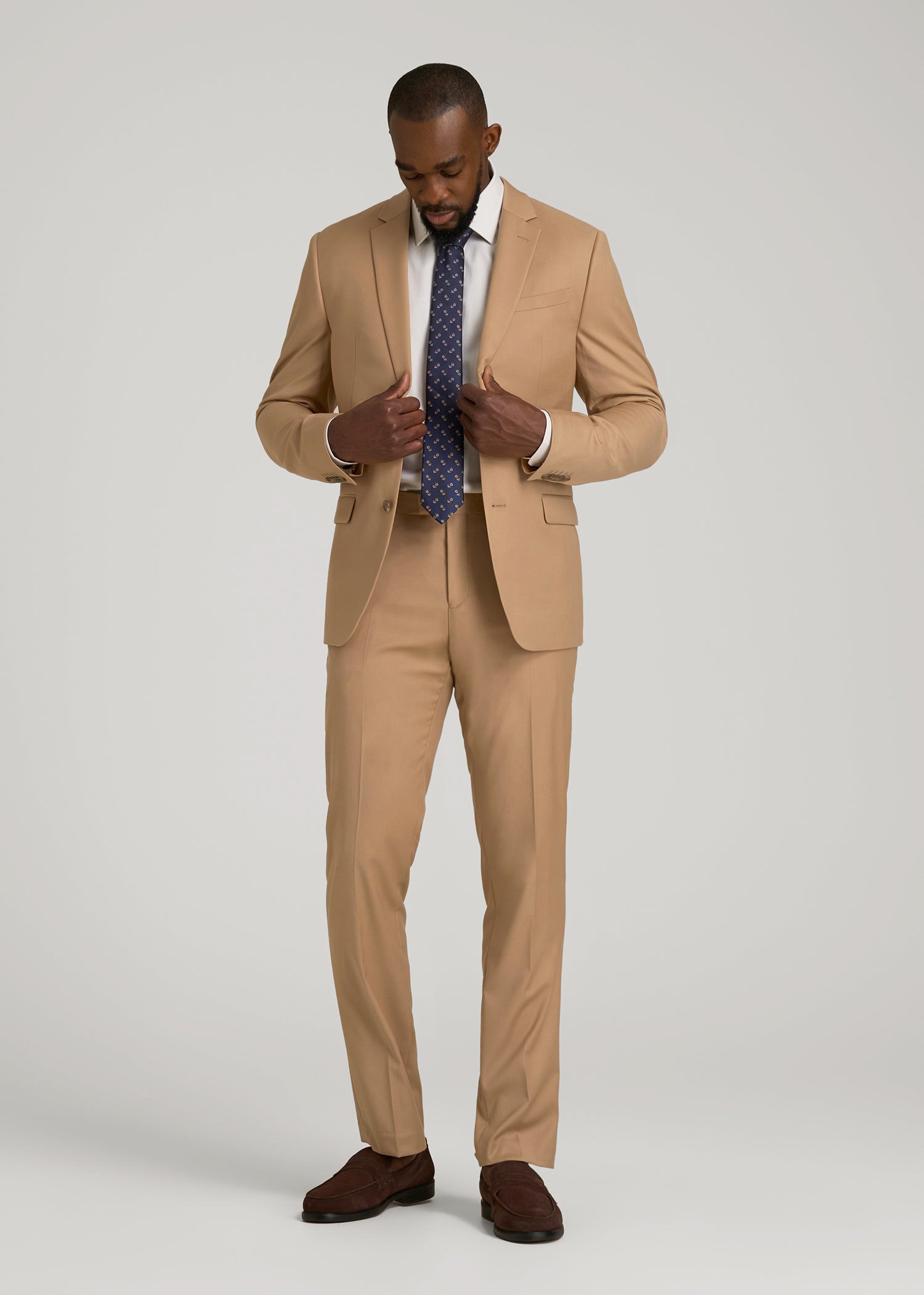 American Tall Men Suit Jacket for Tall Men in Tannin