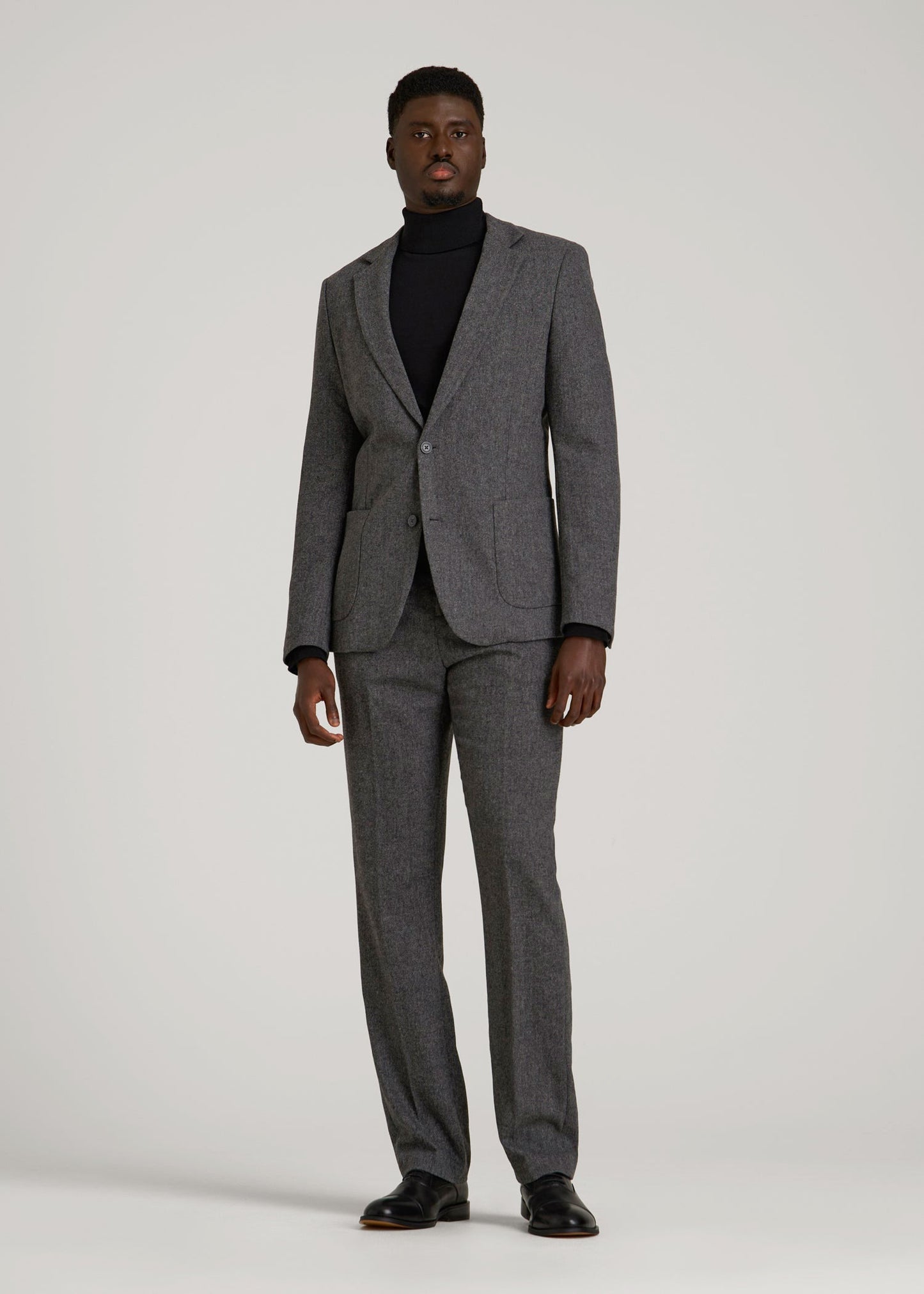 American Tall Men Wool Blend Blazer for Tall Men in Anthracite Tweed