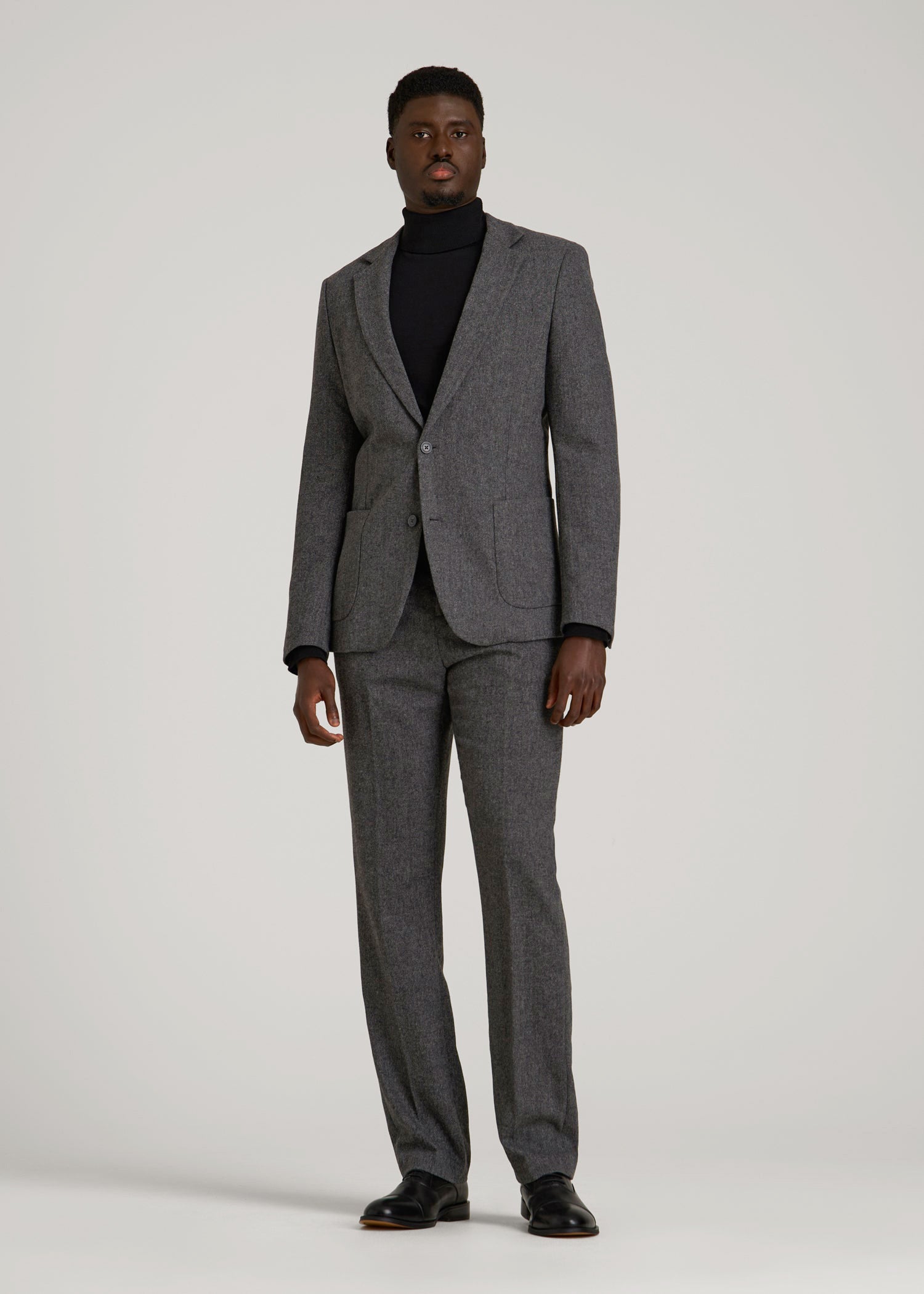 American Tall Men Wool Blend Blazer for Tall Men in Anthracite Tweed