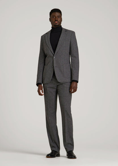 American Tall Men Wool Blend Blazer for Tall Men in Anthracite Tweed