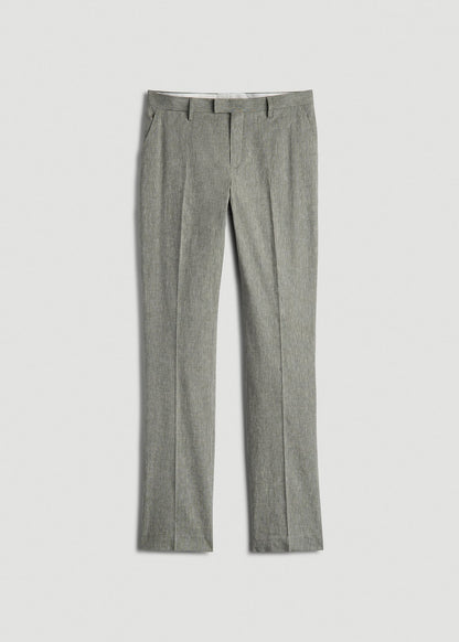 American Tall Men Stretch Linen Dress Pants for Tall Men in Climbing Ivy Linen