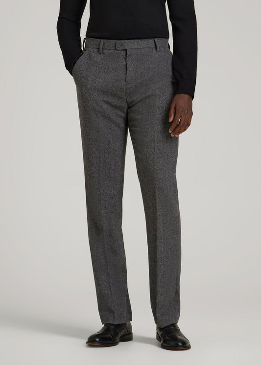 American Tall Men Wool Blend Dress Pants for Tall Men in Anthracite Tweed