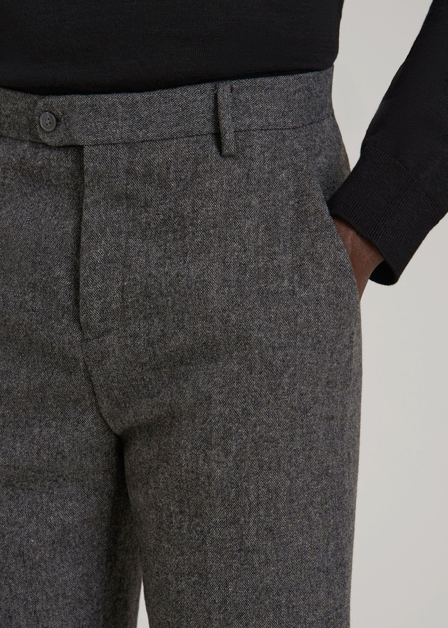 American Tall Men Wool Blend Dress Pants for Tall Men in Anthracite Tweed