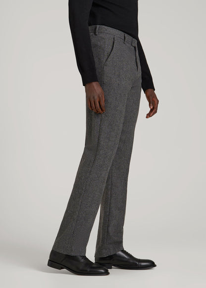 American Tall Men Wool Blend Dress Pants for Tall Men in Anthracite Tweed
