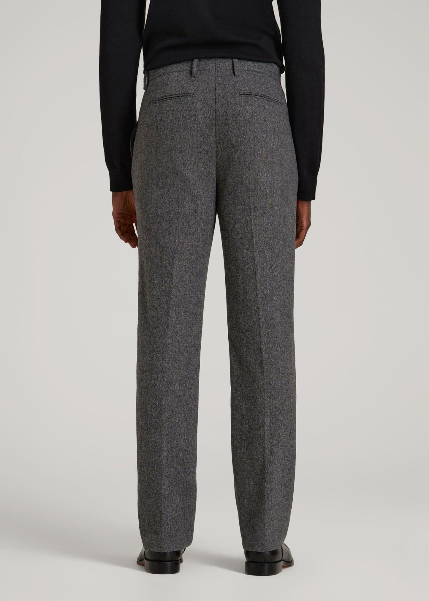 American Tall Men Wool Blend Dress Pants for Tall Men in Anthracite Tweed