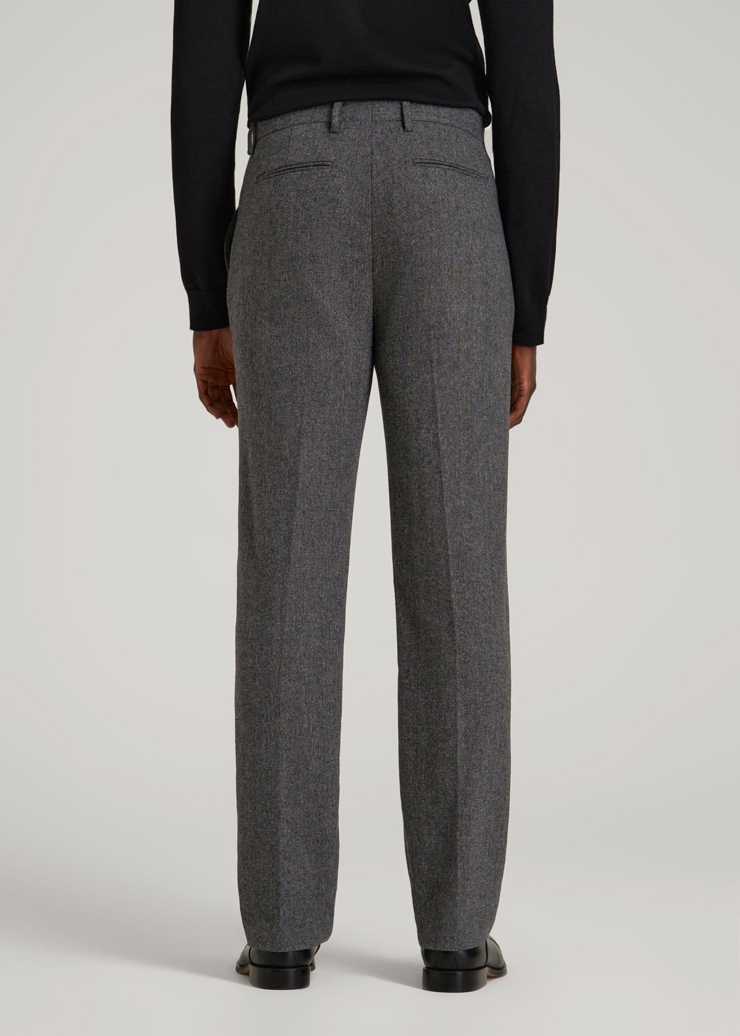 American Tall Men Wool Blend Dress Pants for Tall Men in Anthracite Tweed