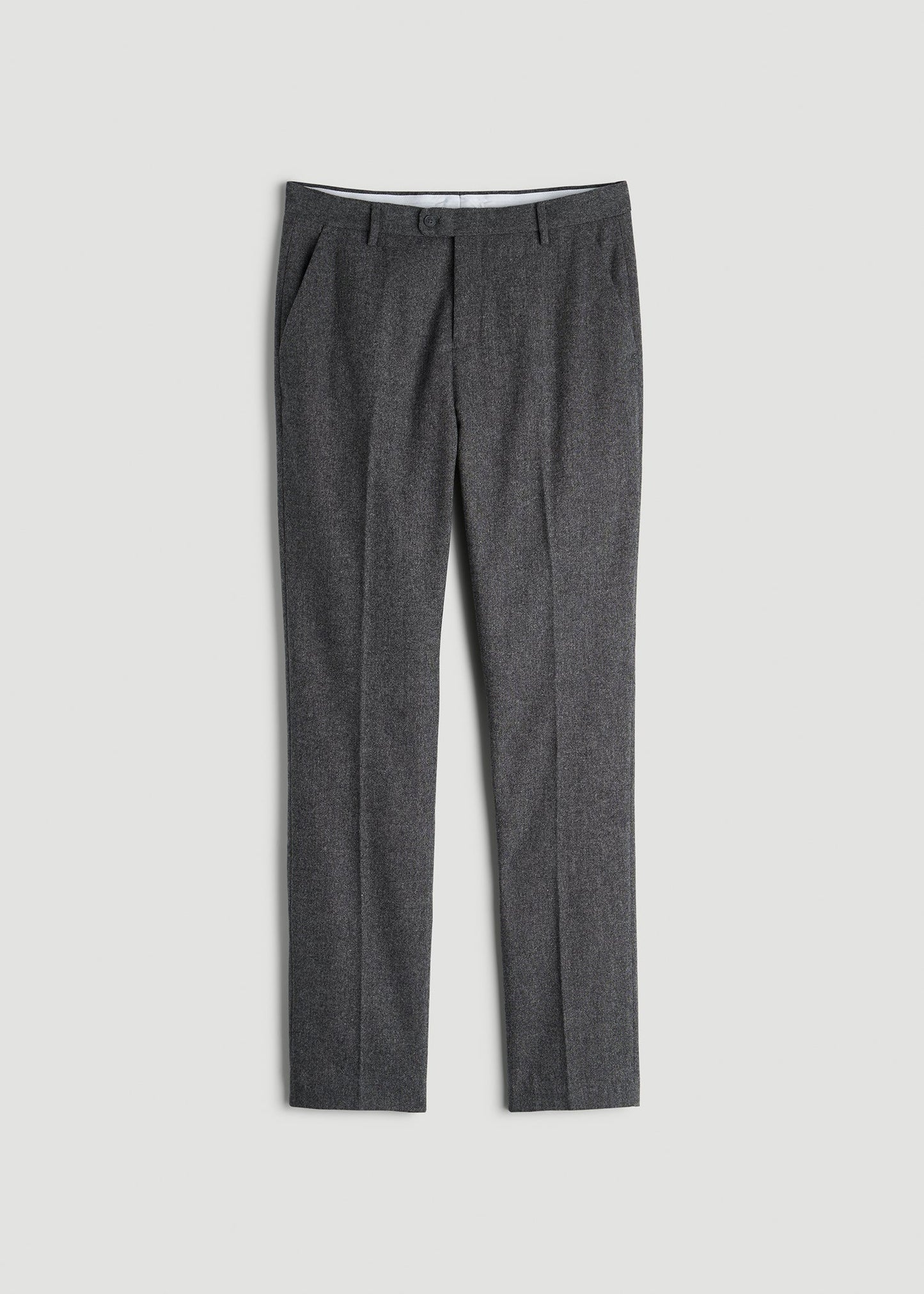 American Tall Men Wool Blend Dress Pants for Tall Men in Anthracite Tweed