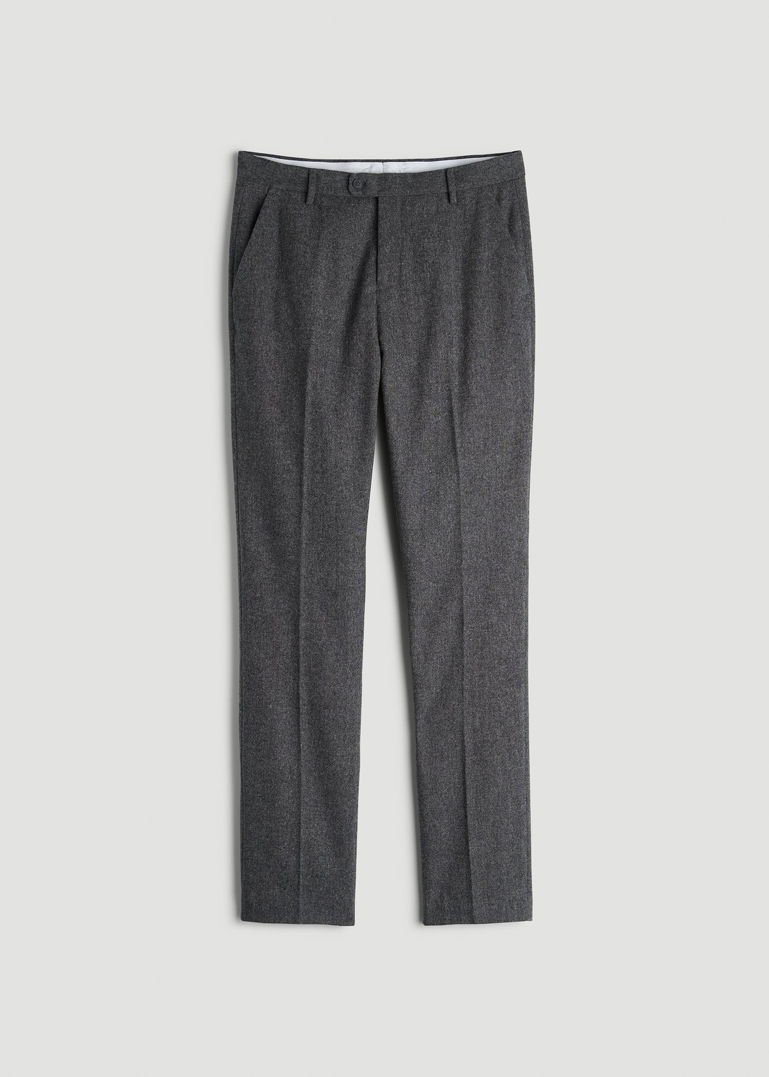 American Tall Men Wool Blend Dress Pants for Tall Men in Anthracite Tweed