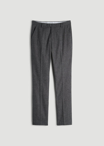 American Tall Men Wool Blend Dress Pants for Tall Men in Anthracite Tweed