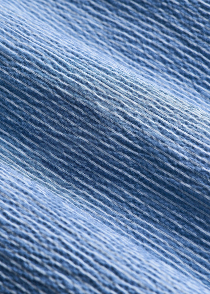 American Tall Men Stretch Seersucker Blazer for Tall Men in Tonal Blue Stripe