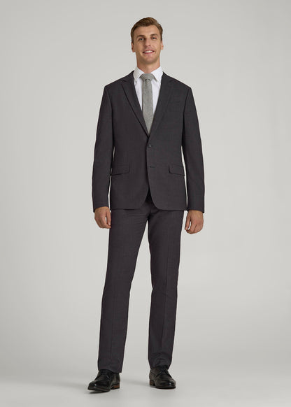 American Tall Men Suit Jacket for Tall Men in Charcoal Plaid