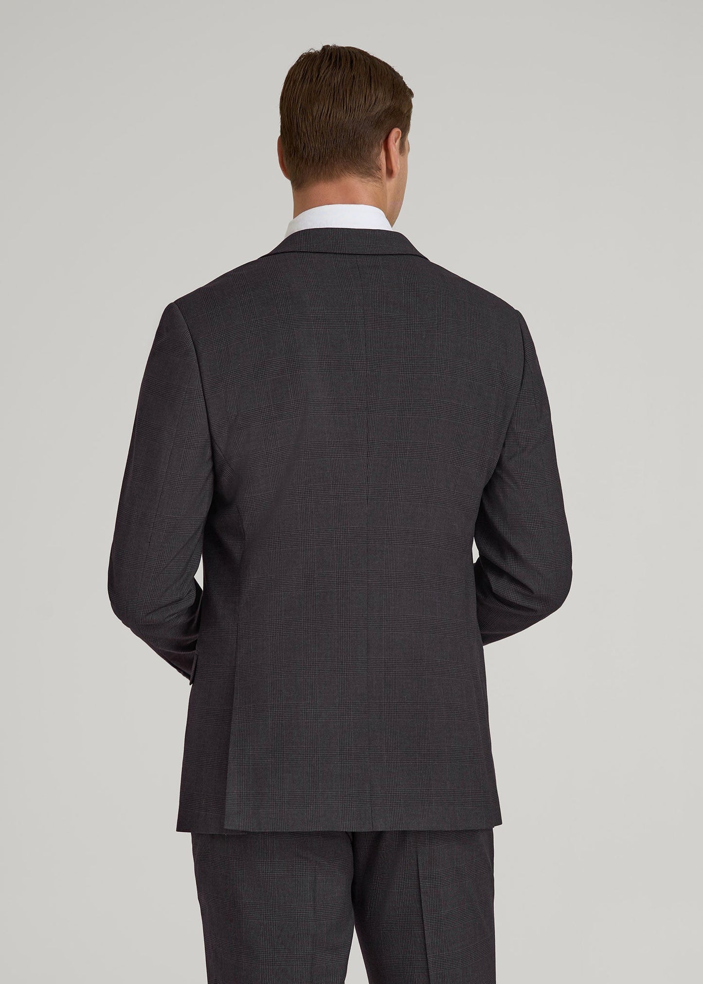 American Tall Men Suit Jacket for Tall Men in Charcoal Plaid