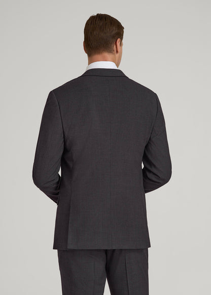 American Tall Men Suit Jacket for Tall Men in Charcoal Plaid