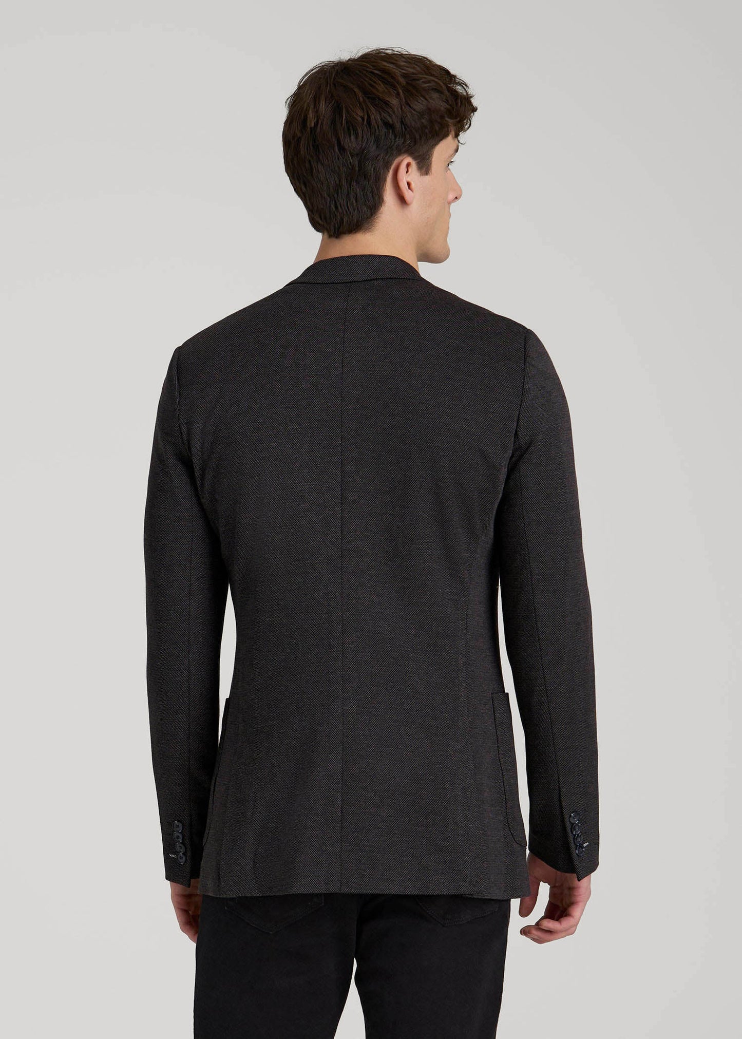 American Tall Men Core Blazer for Tall Men in Black Silver Mix