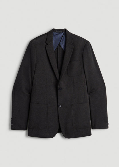 American Tall Men Core Blazer for Tall Men in Black Silver Mix
