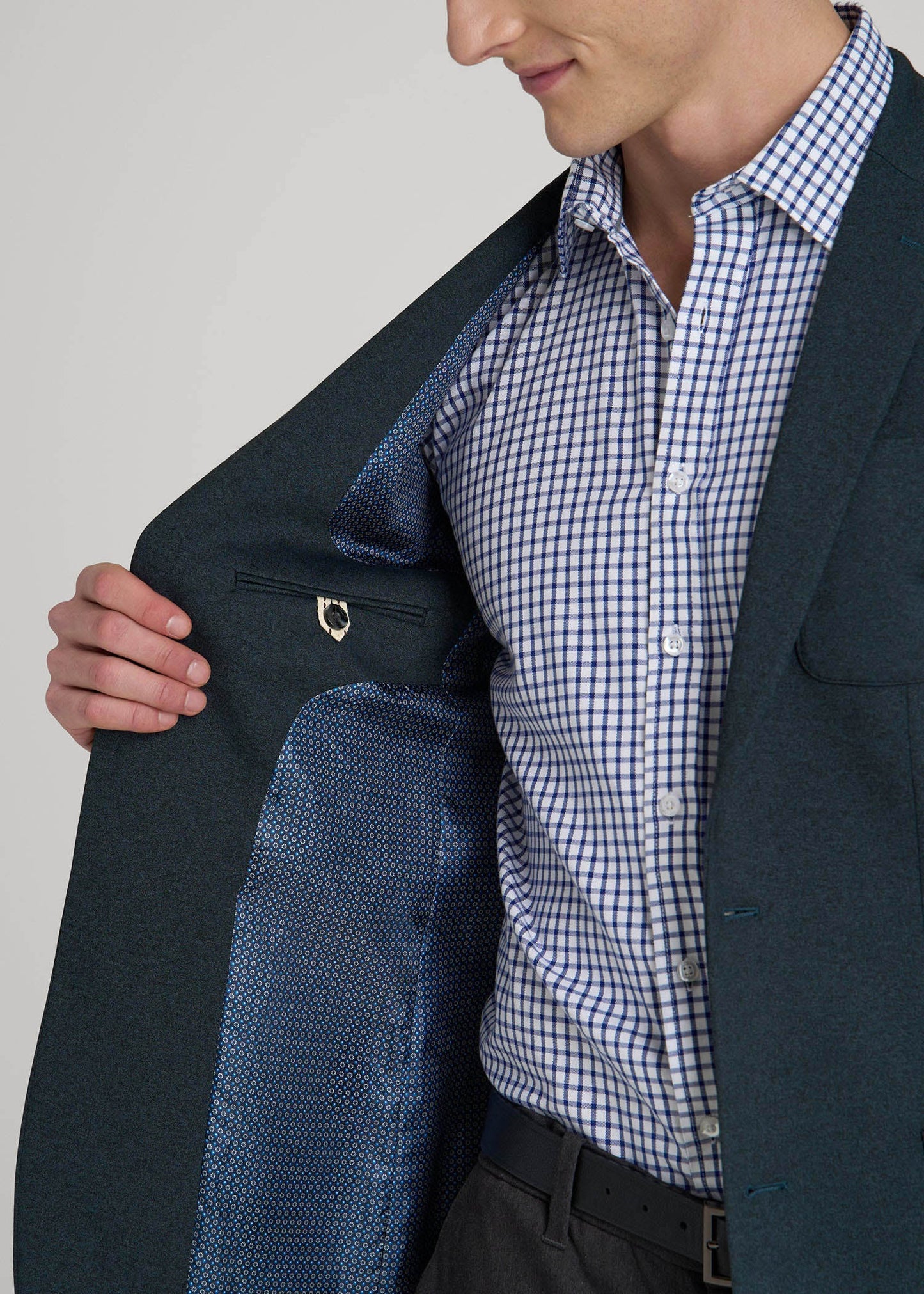 American Tall Men Core Blazer for Tall Men in Blue Steel