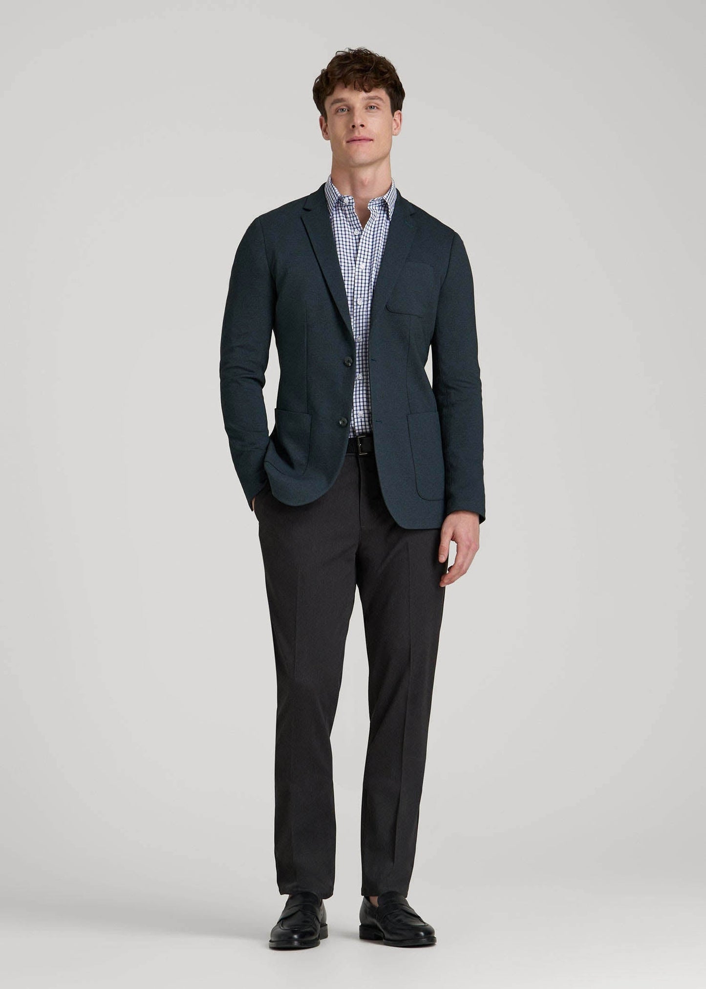American Tall Men Core Blazer for Tall Men in Blue Steel