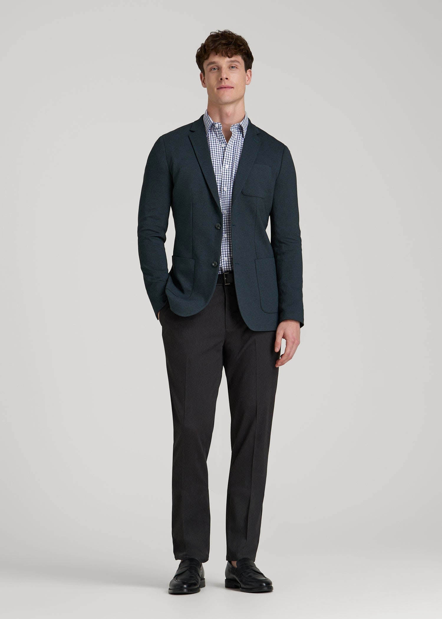 American Tall Men Core Blazer for Tall Men in Blue Steel