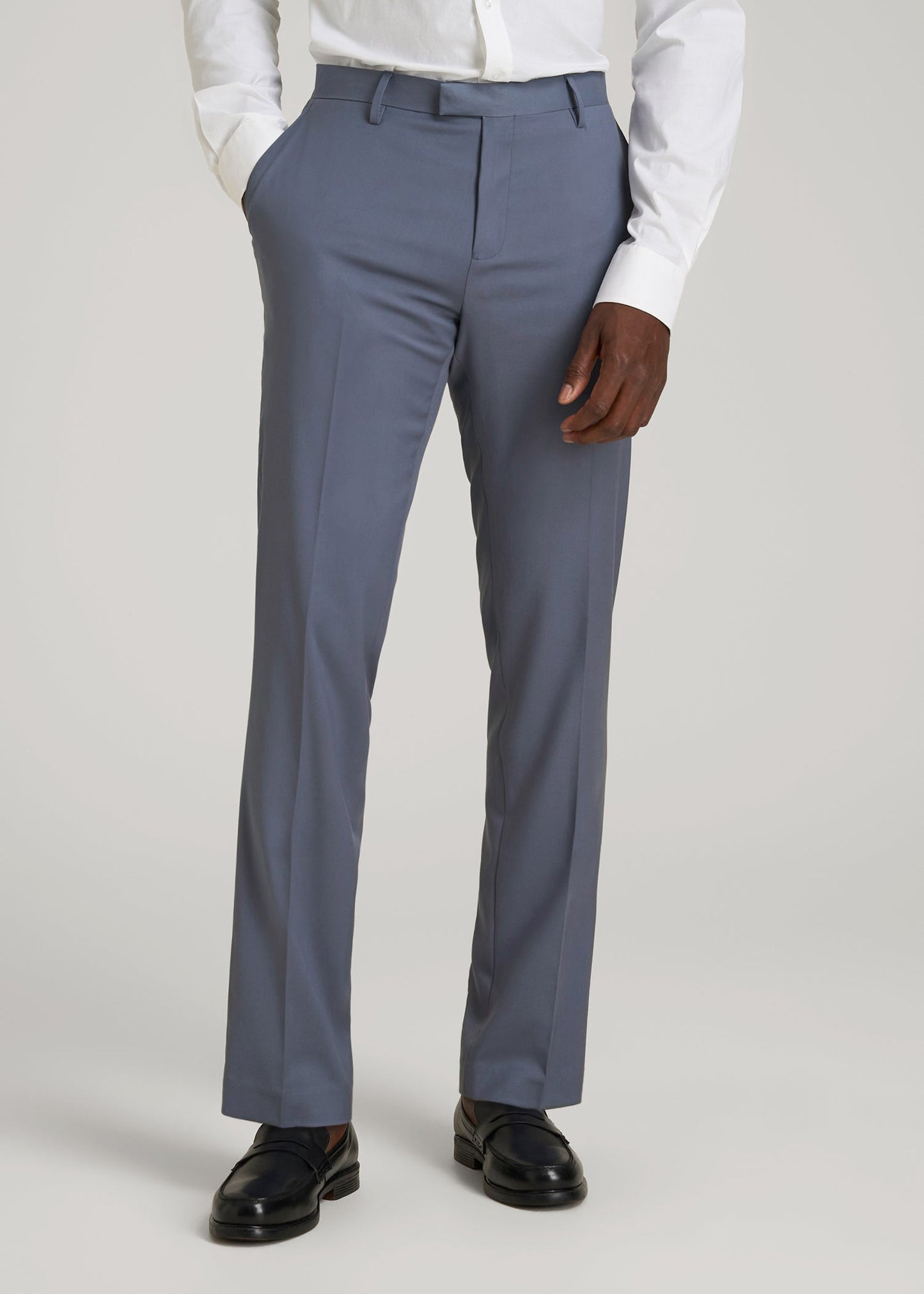 American Tall Men Suit Trousers for Tall Men in Blue Slate