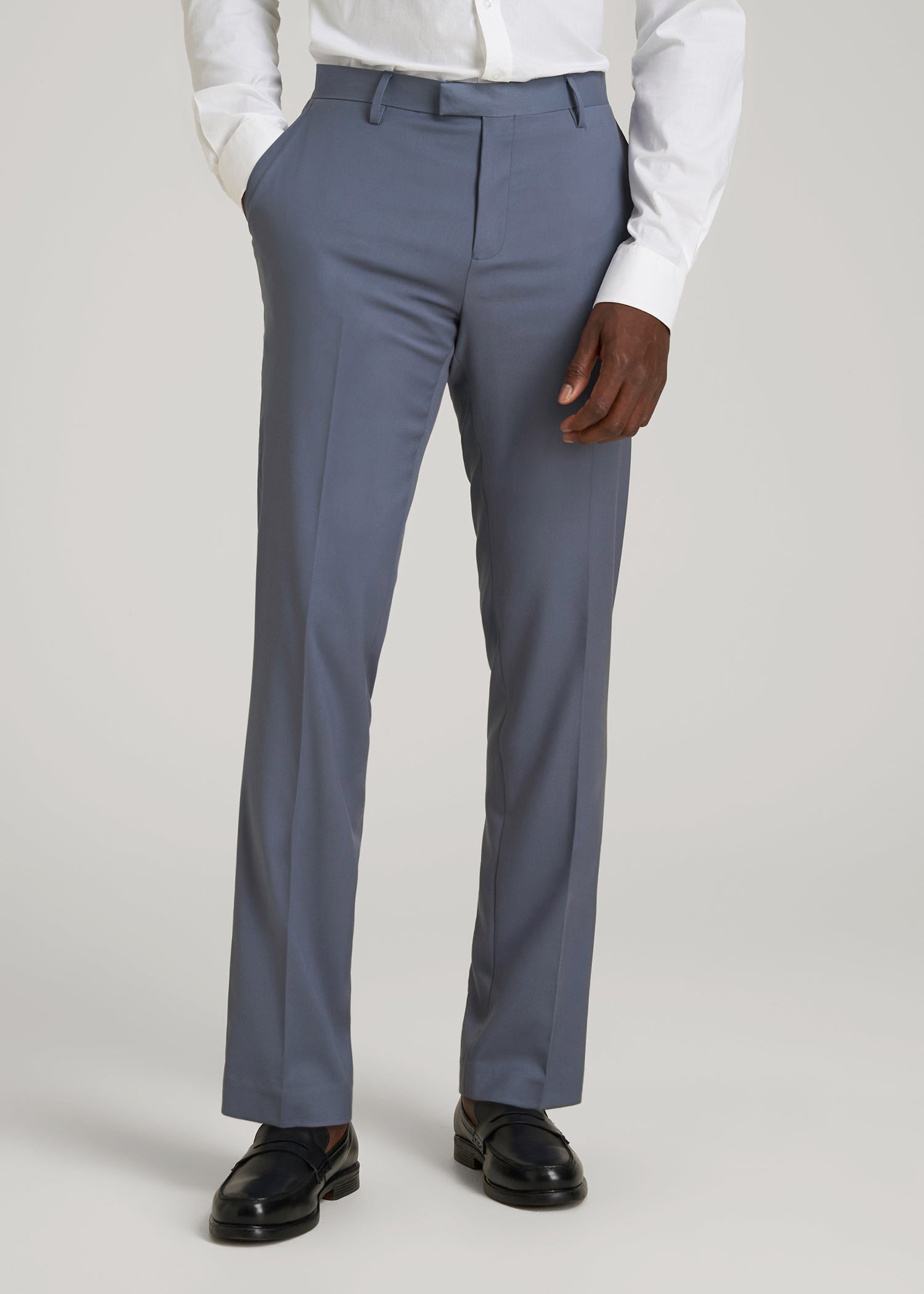 American Tall Men Suit Trousers for Tall Men in Blue Slate