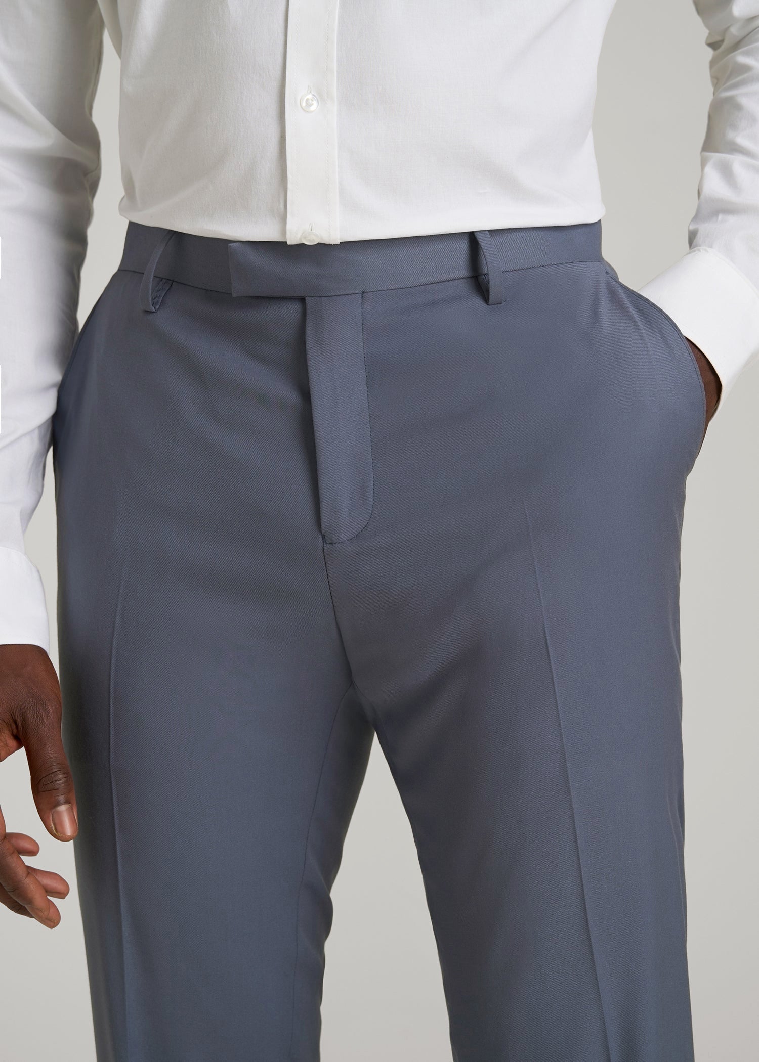 American Tall Men Suit Trousers for Tall Men in Blue Slate