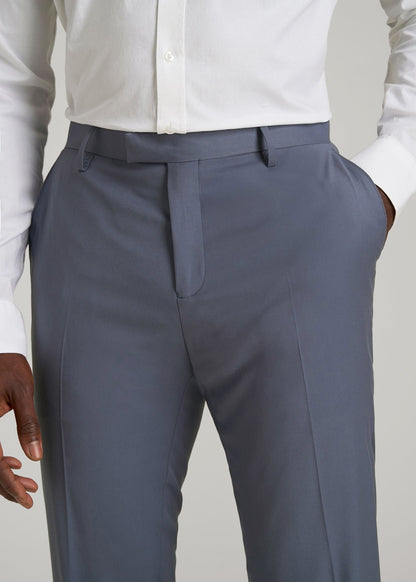 American Tall Men Suit Trousers for Tall Men in Blue Slate