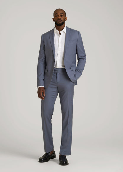 American Tall Men Suit Trousers for Tall Men in Blue Slate