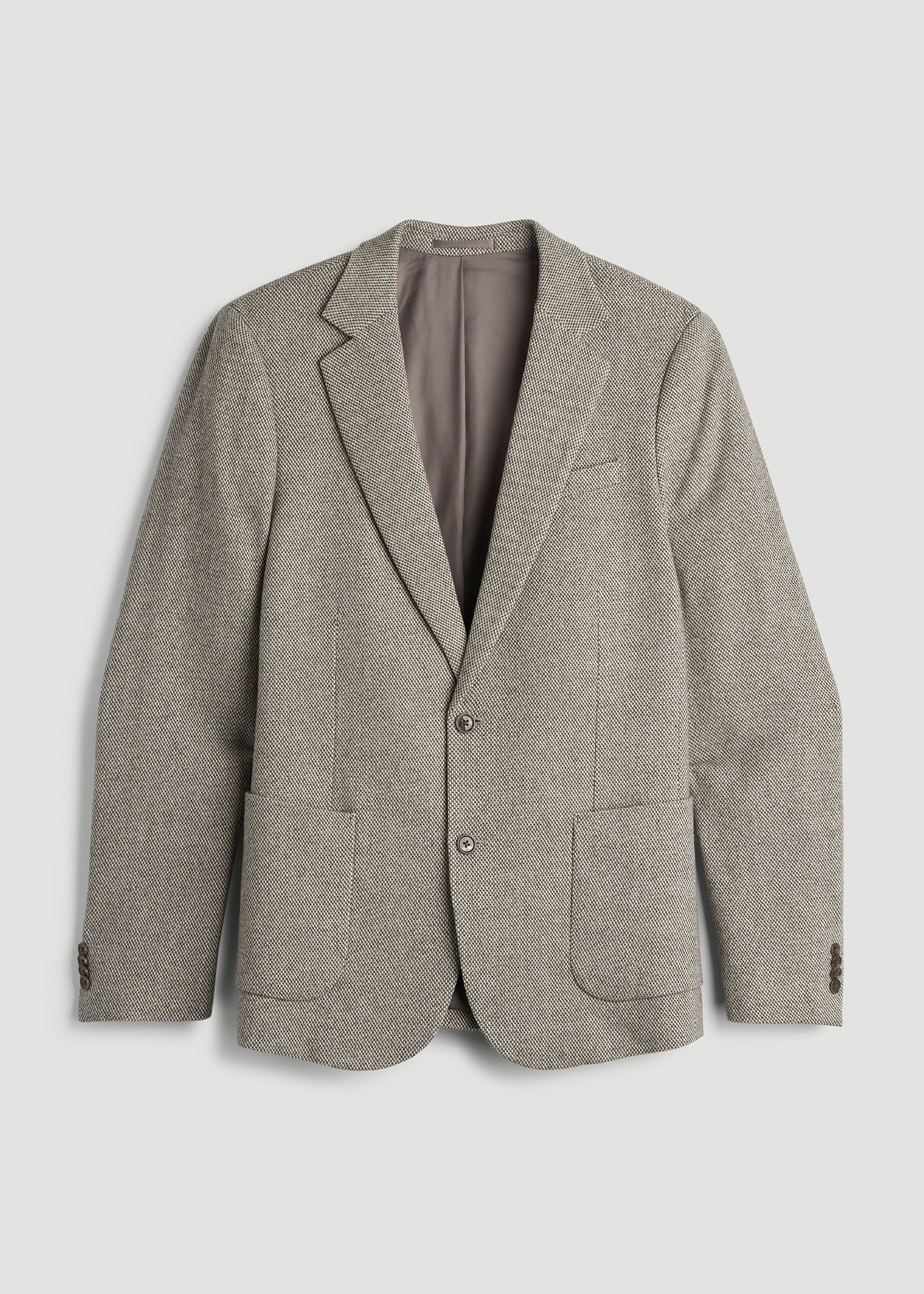 American Tall Men Wool Blend Blazer for Tall Men in Taupe Basketweave