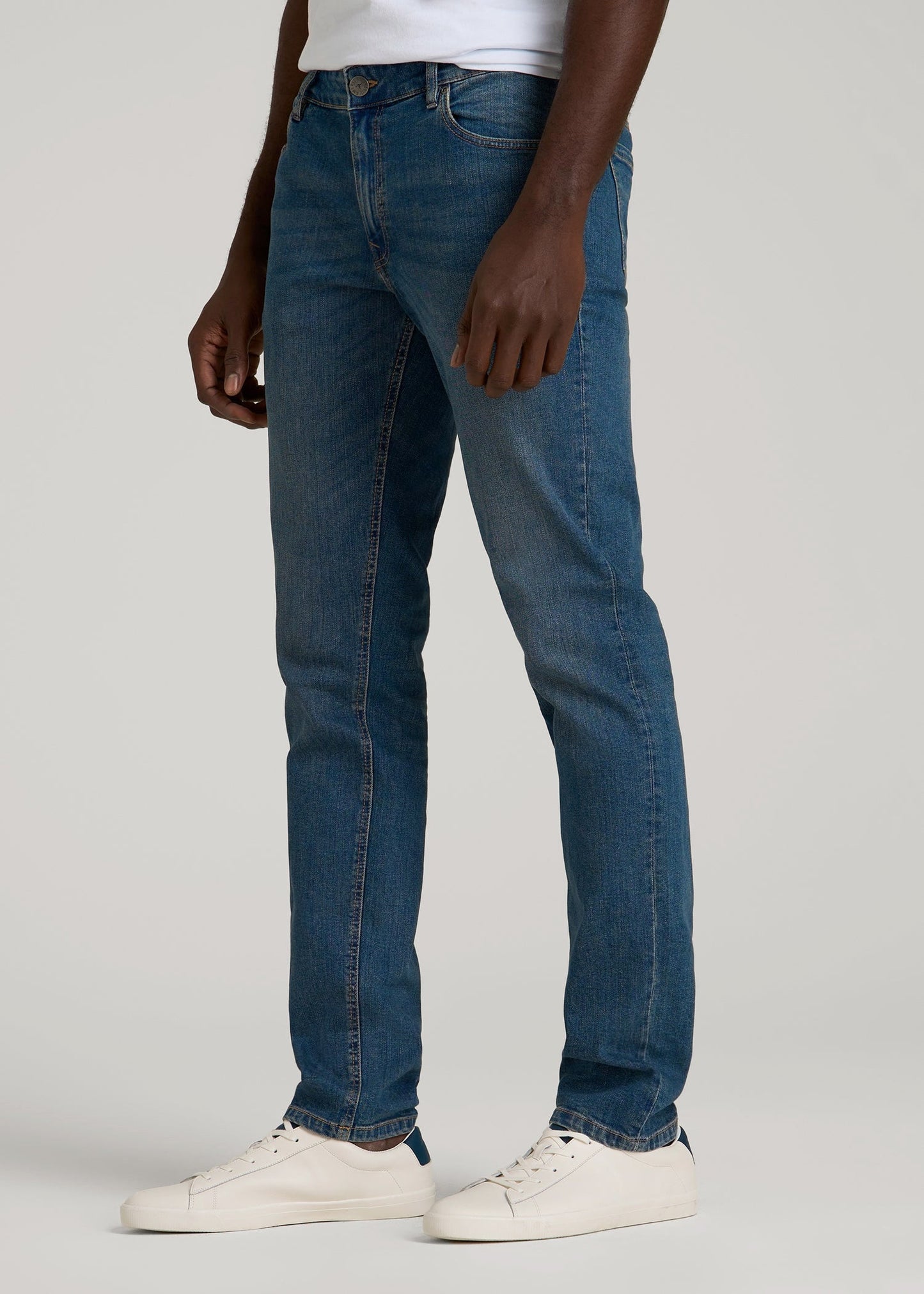 American Tall Men Carman TAPERED Jeans for Tall Men in Worn Blue
