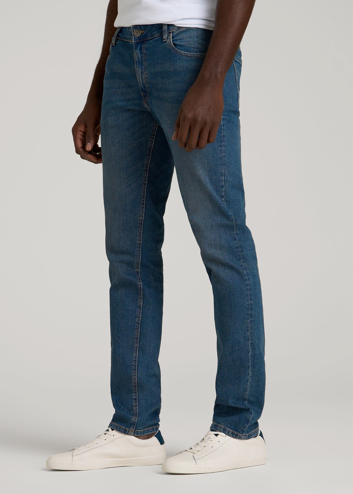 American Tall Men Carman TAPERED Jeans for Tall Men in Worn Blue