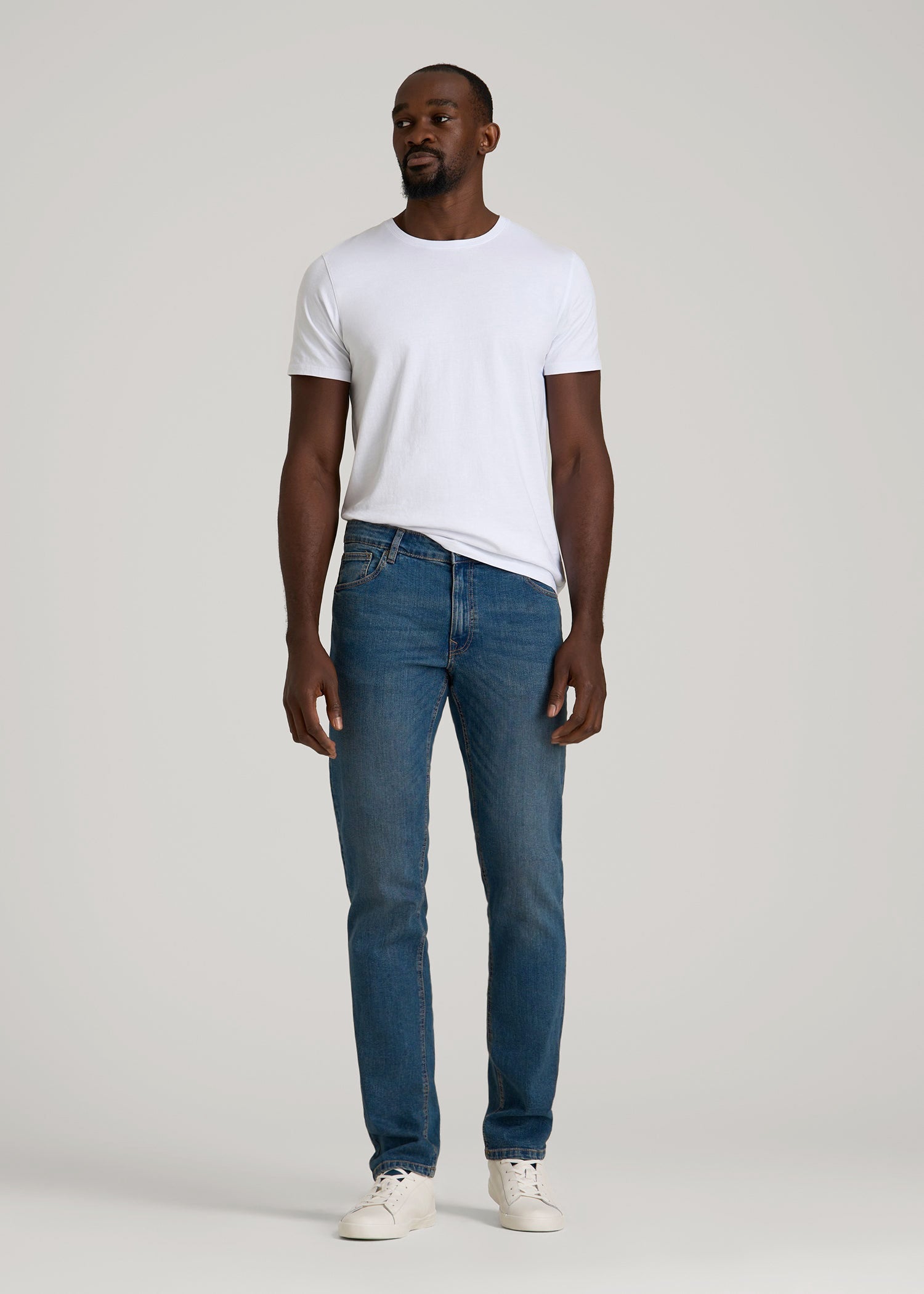 American Tall Men Carman TAPERED Jeans for Tall Men in Worn Blue
