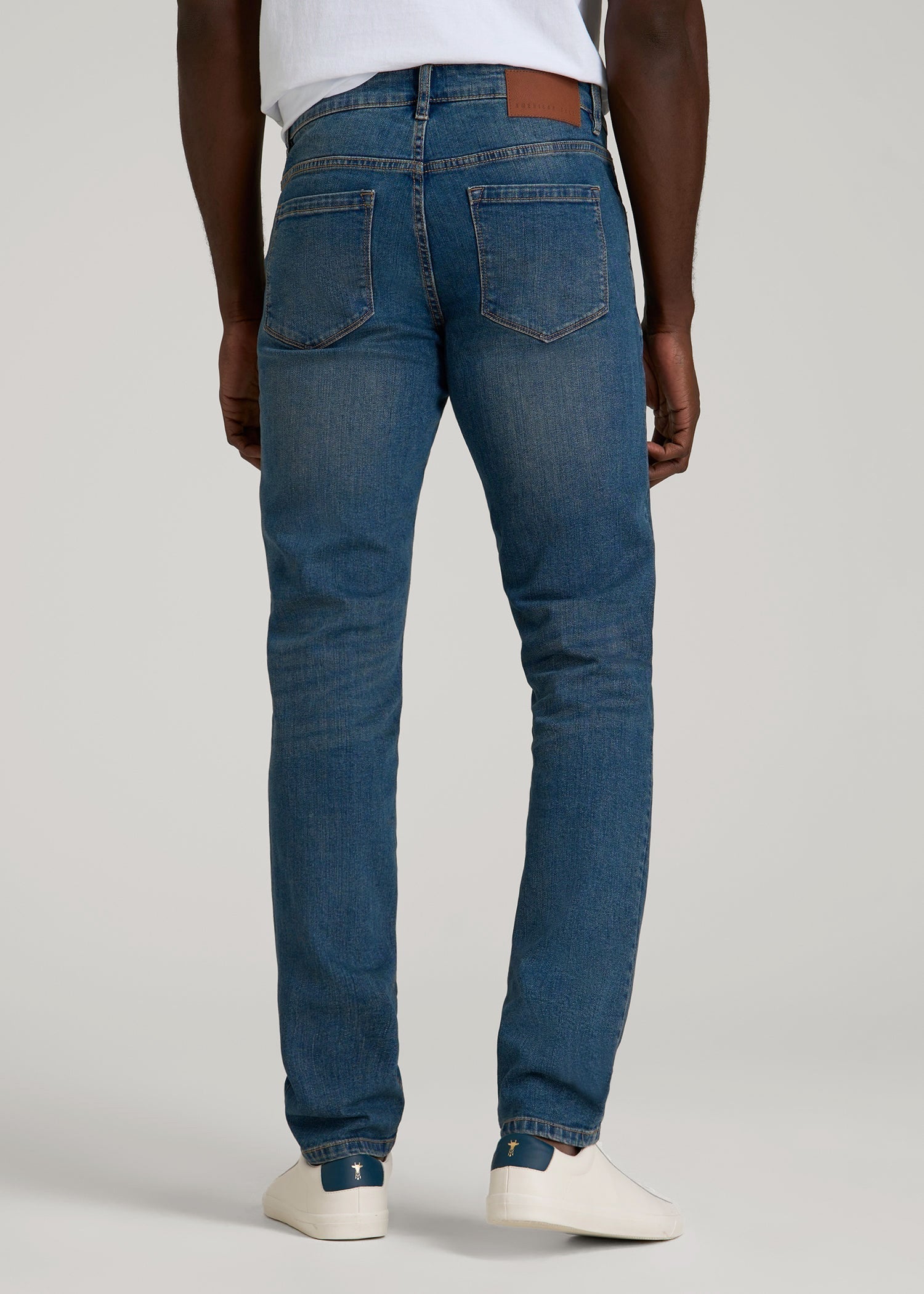 American Tall Men Carman TAPERED Jeans for Tall Men in Worn Blue