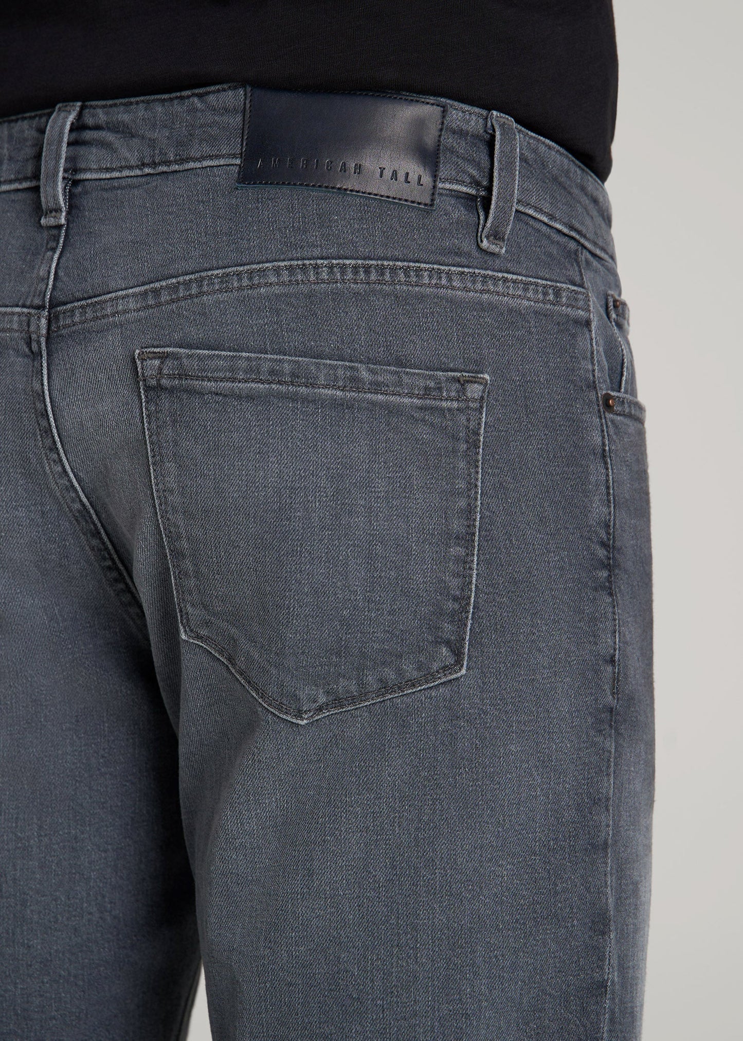 American Tall Men Americana Collection Carman Tapered Fit Jeans For Tall Men in Wolf Grey