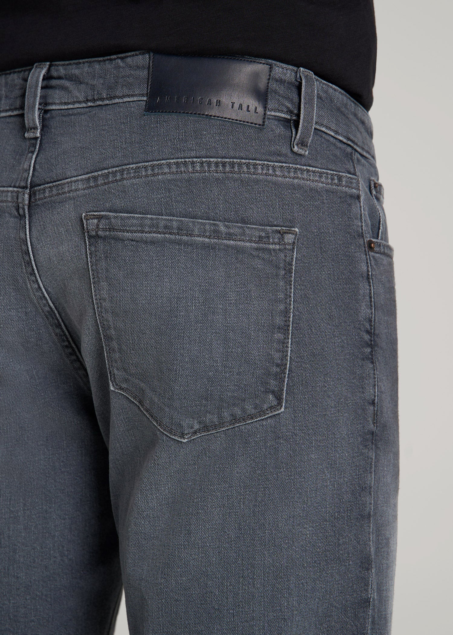 American Tall Men Americana Collection Carman Tapered Fit Jeans For Tall Men in Wolf Grey