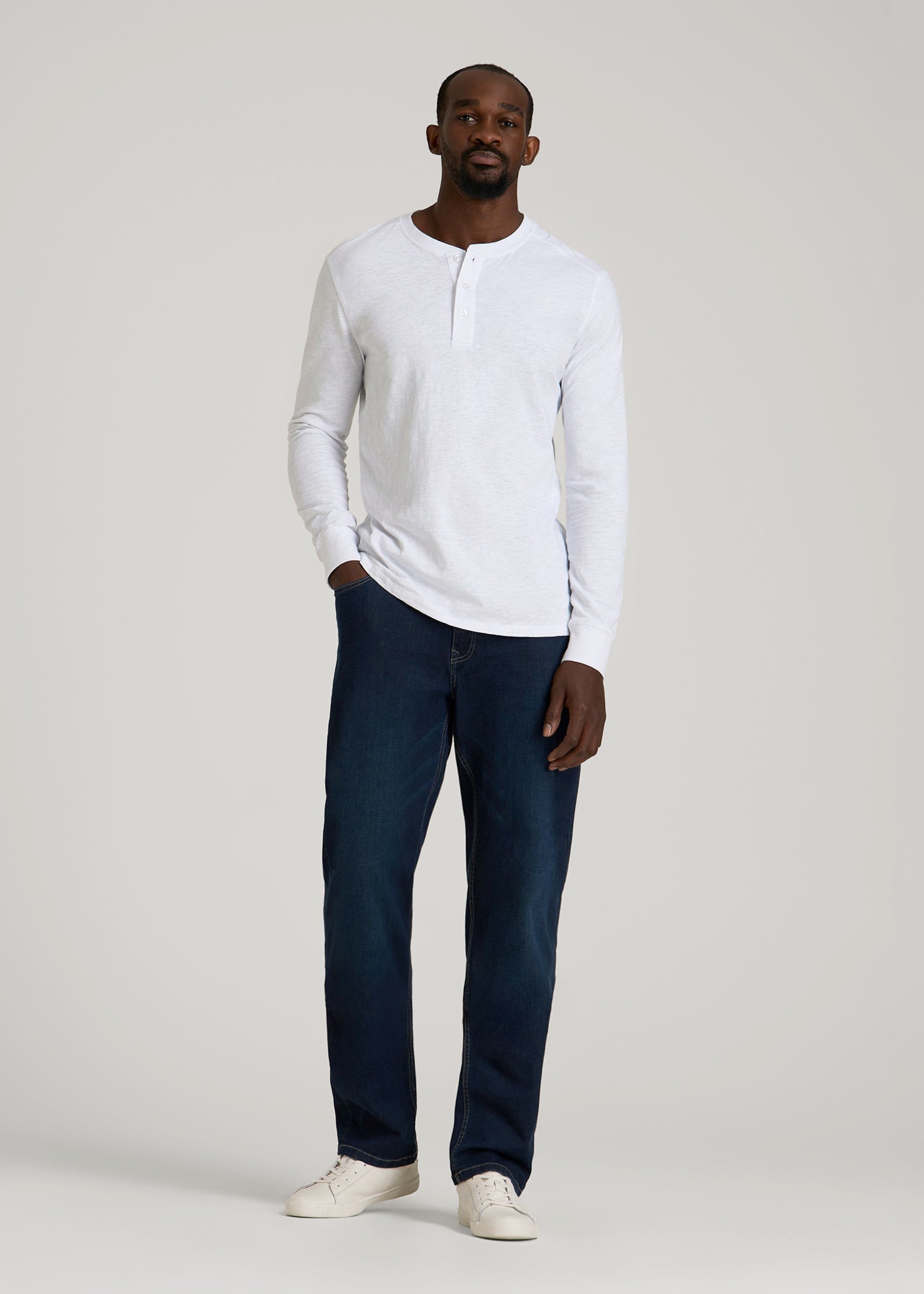 American Tall Men Mason Relaxed Fit Jeans for Tall Men in Blue Steel