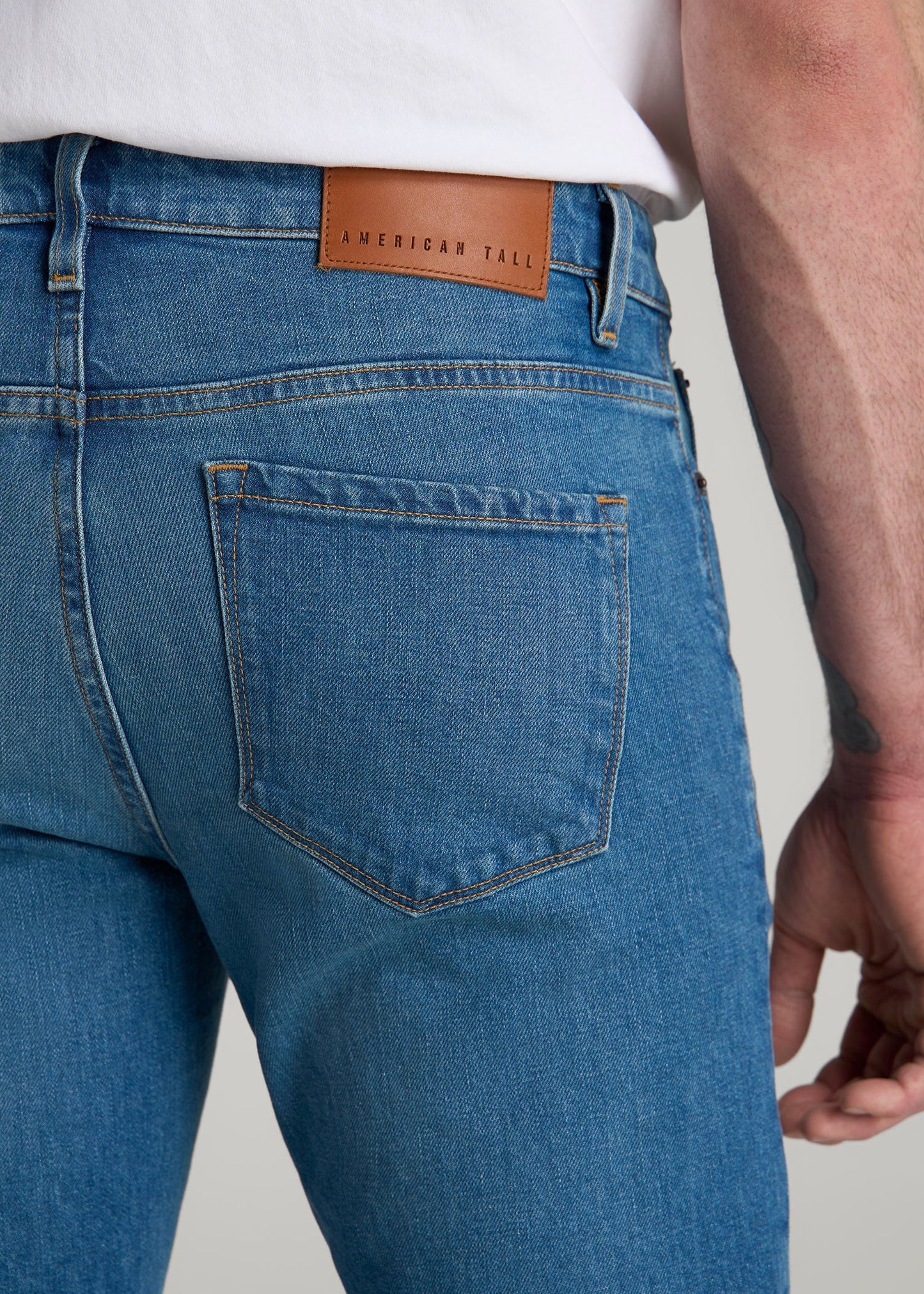 American Tall Men Americana Collection Dylan Slim Fit Jeans For Tall Men in Sail Blue
