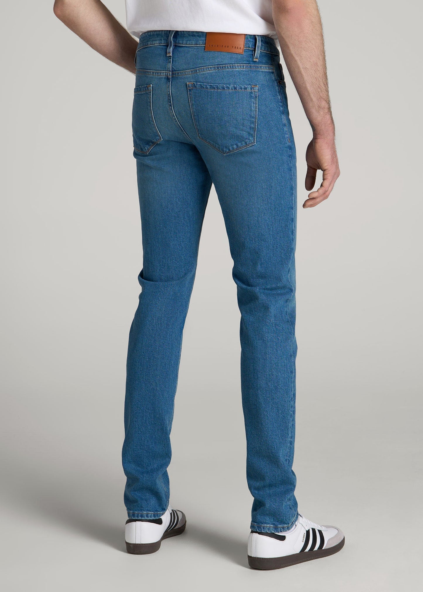 American Tall Men Americana Collection Dylan Slim Fit Jeans For Tall Men in Sail Blue