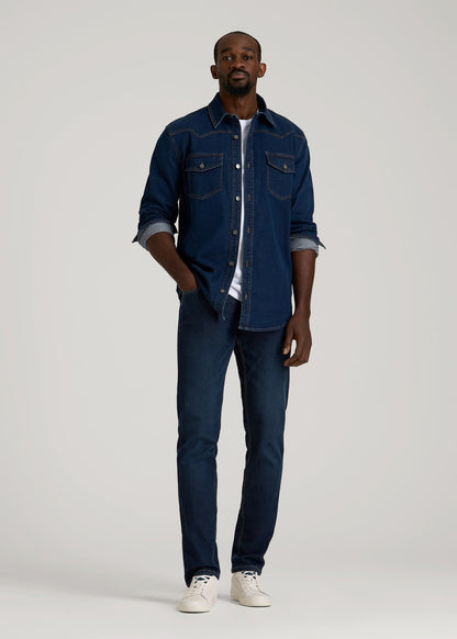 American Tall Men Carman TAPERED Jeans for Tall Men in Blue Steel