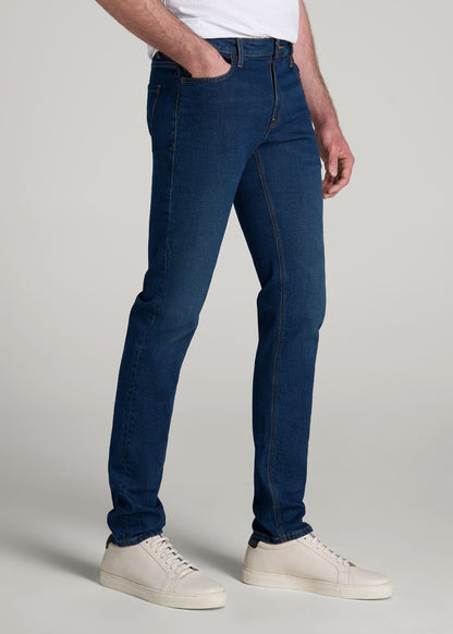 American Tall Men Americana Collection Dylan Slim Fit Jeans For Tall Men in Crown Blue