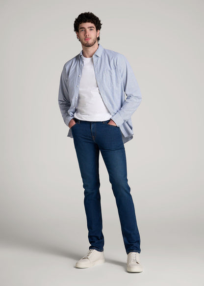American Tall Men Americana Collection Dylan Slim Fit Jeans For Tall Men in Crown Blue